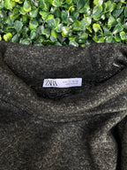 Zara Charcoal Grey Roll-Neck Knit Top