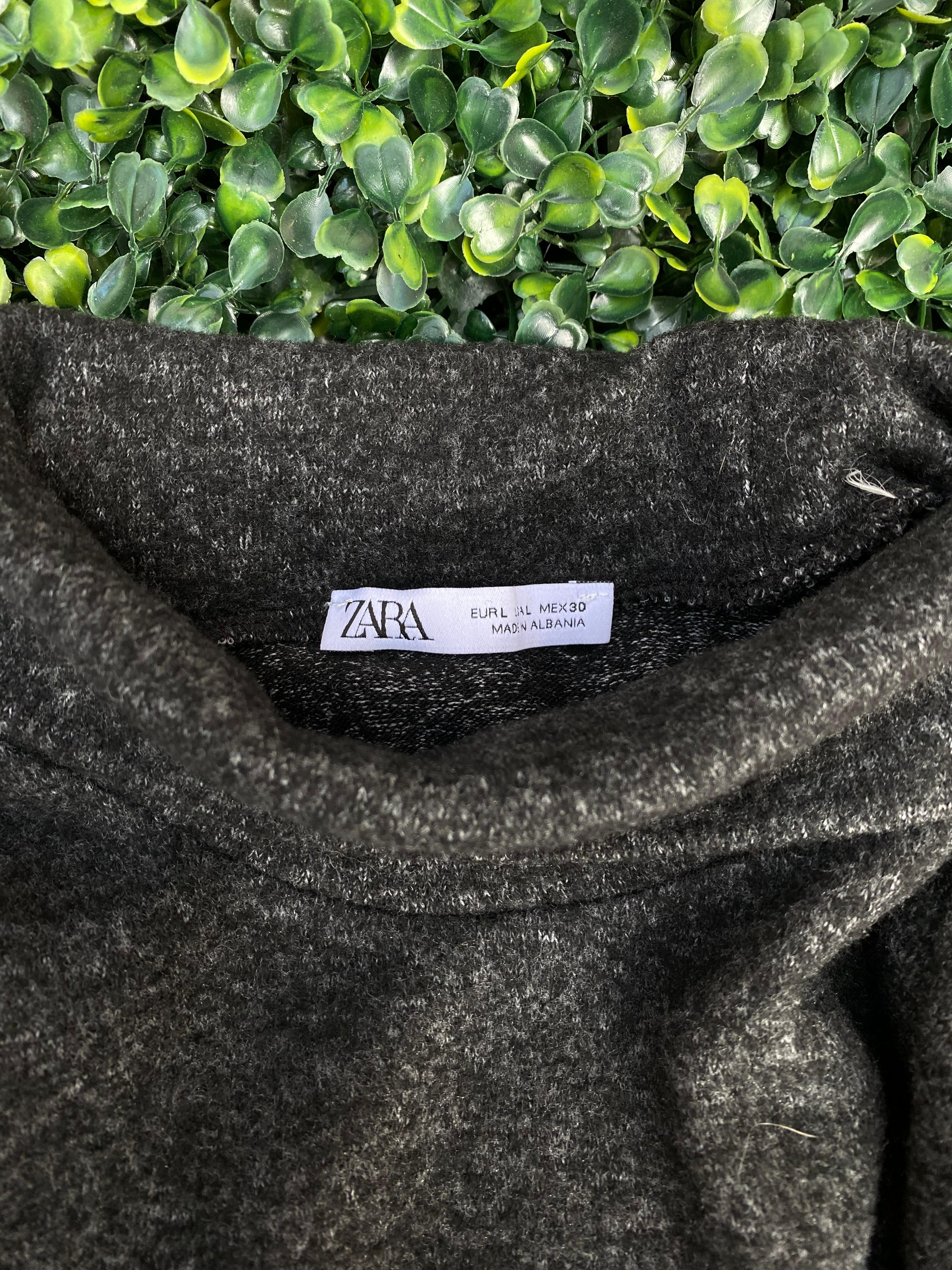 Zara Charcoal Grey Roll-Neck Knit Top