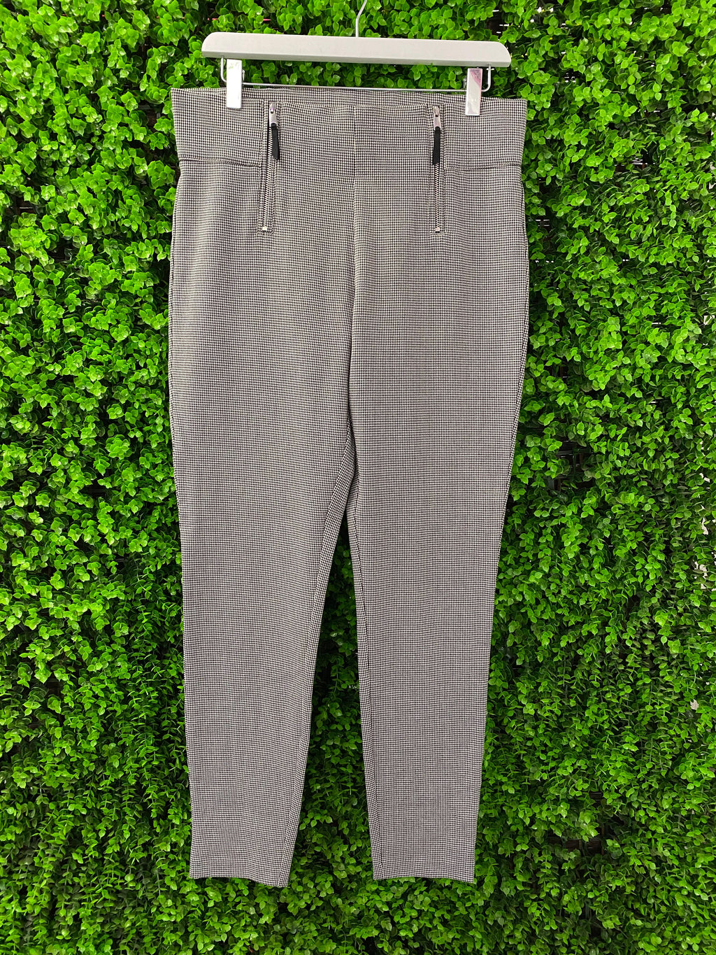 Zara Trafaluc Houndstooth Zip-Detail Trousers
