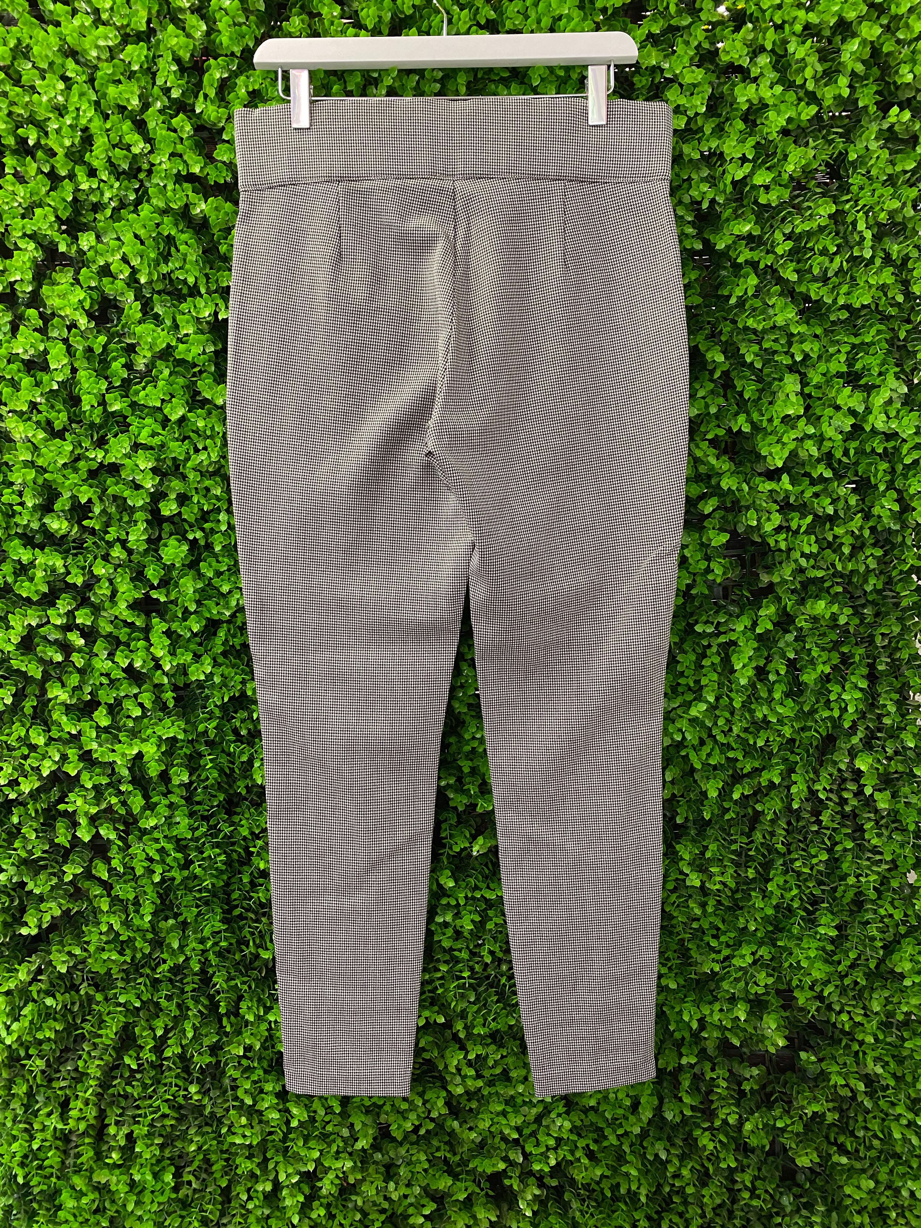 Zara Trafaluc Houndstooth Zip-Detail Trousers