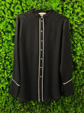 H&M Conscious Black Contrast-Piped Blouse