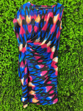 IDress Multicolour Abstract Draped Midi Dress