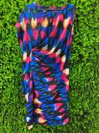 IDress Multicolour Abstract Draped Midi Dress