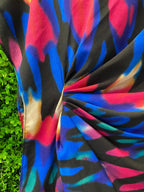 IDress Multicolour Abstract Draped Midi Dress