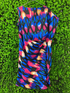 IDress Multicolour Abstract Draped Midi Dress