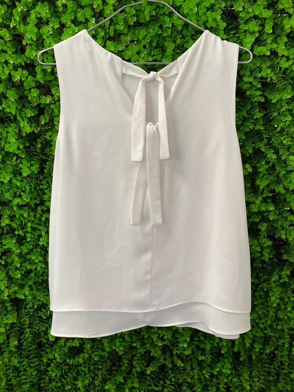 Studio.W Ivory Tie-Back Sleeveless Blouse