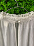 H&M Ivory Pleated Ruffle-Neck Blouse