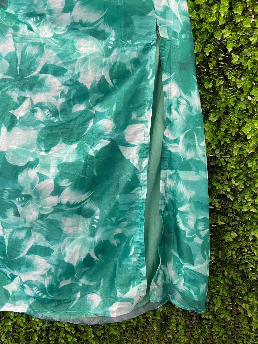 Teal Floral Halter-Neck Maxi Dress