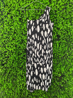 Nina J Runway Black and Ivory One-Shoulder Midi Dress