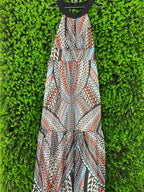 Ice Cube Geometric-Print Halter Maxi Dress