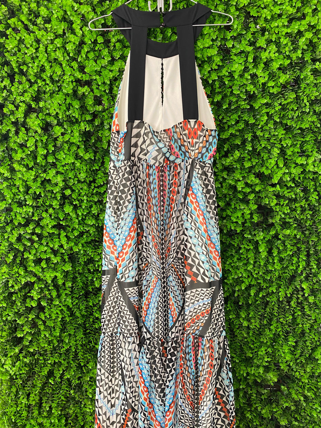 Ice Cube Geometric-Print Halter Maxi Dress