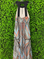 Ice Cube Geometric-Print Halter Maxi Dress