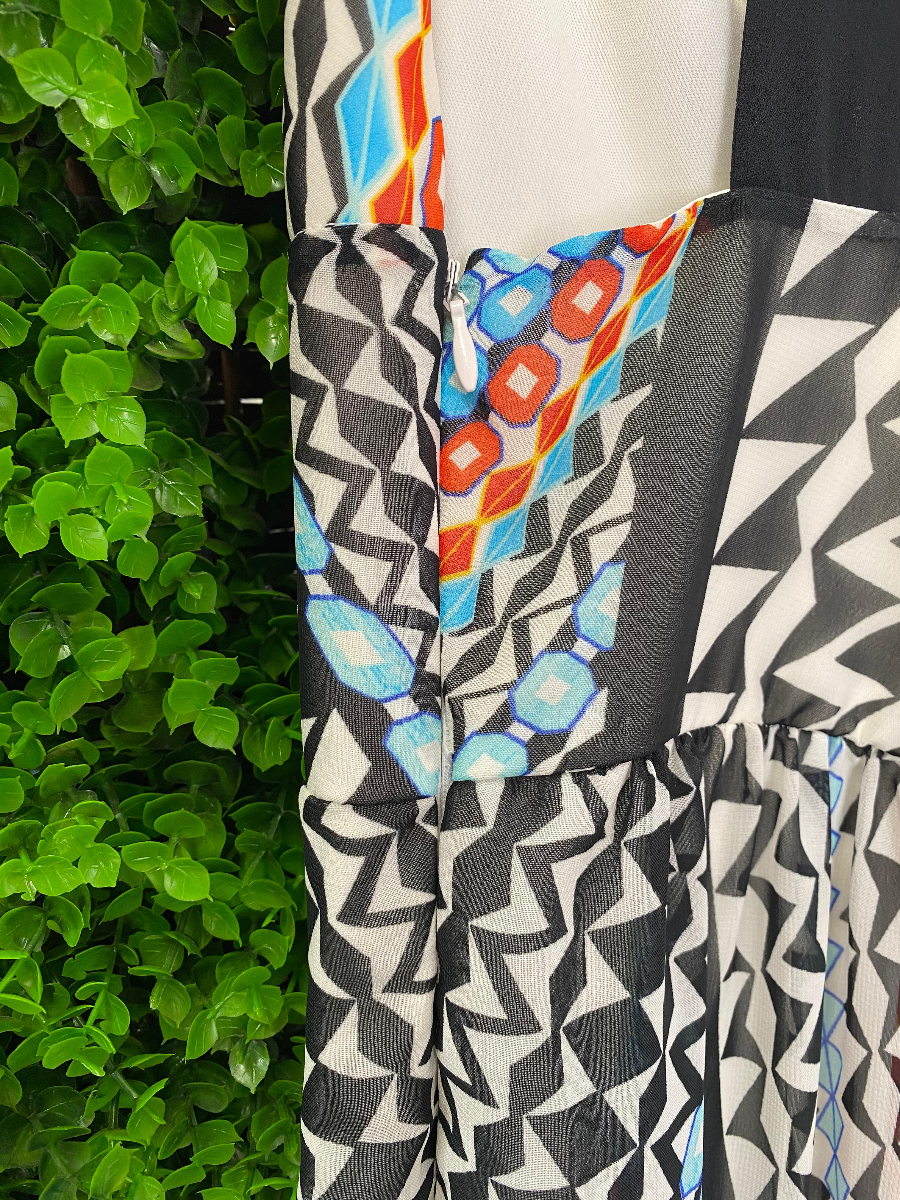 Ice Cube Geometric-Print Halter Maxi Dress