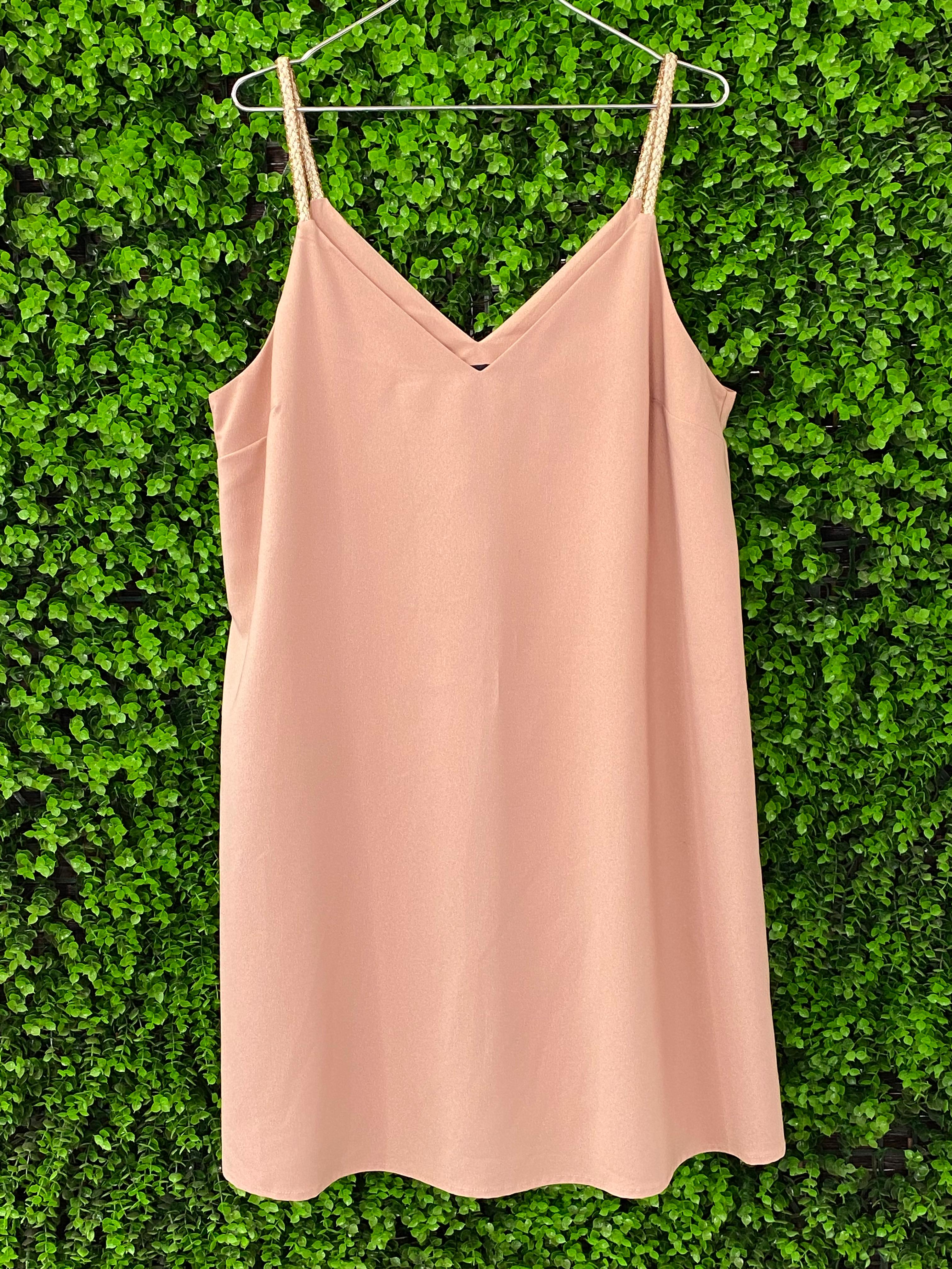 River Island Blush Pink Braided-Strap Mini Dress