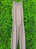 Magistral Taupe Rope-Detail Wide-Leg Jumpsuit