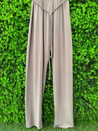 Magistral Taupe Rope-Detail Wide-Leg Jumpsuit