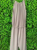 Magistral Taupe Rope-Detail Wide-Leg Jumpsuit