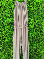 Magistral Taupe Rope-Detail Wide-Leg Jumpsuit