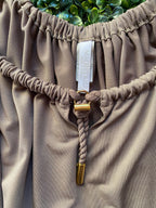 Magistral Taupe Rope-Detail Wide-Leg Jumpsuit
