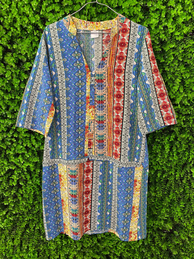 Multicolour Patchwork-Print Dress
