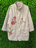 Hand-Painted Floral Longline Jacket