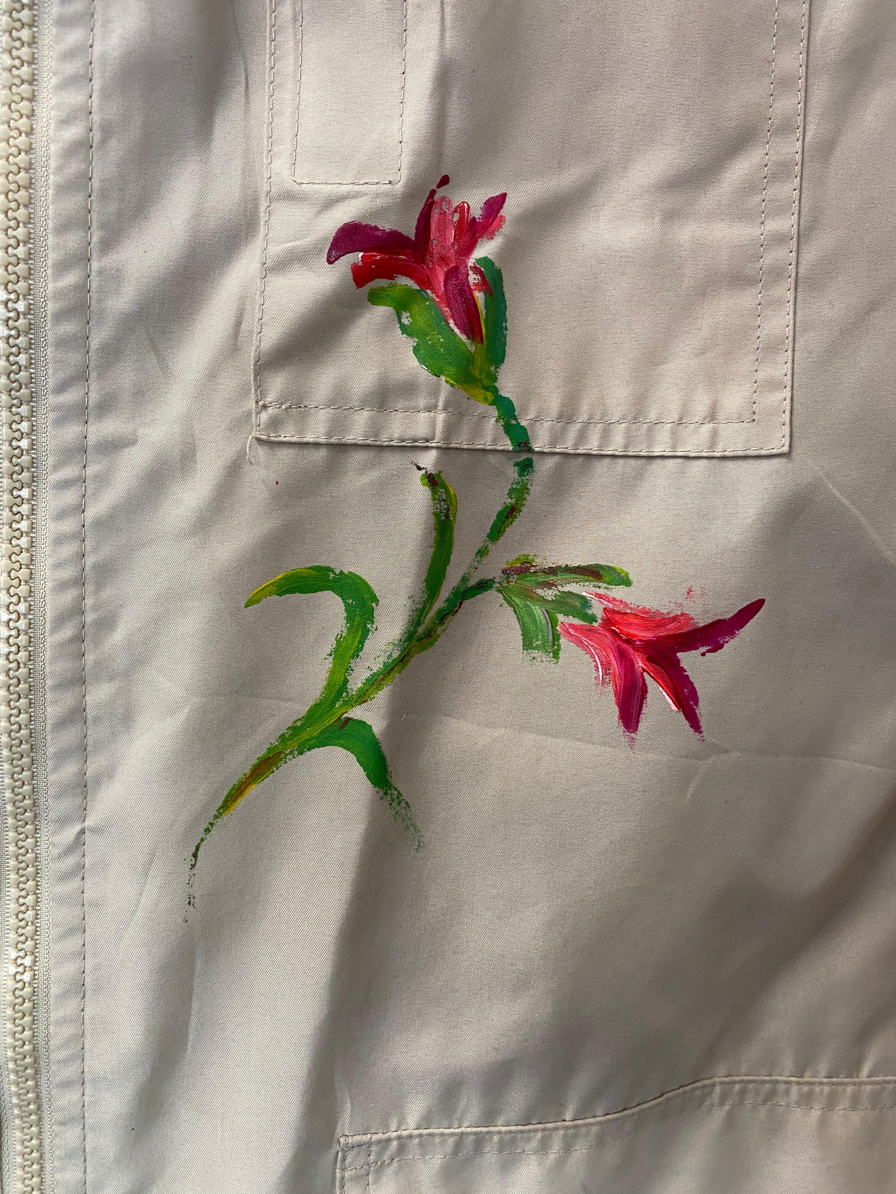 Hand-Painted Floral Longline Jacket