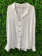 H&M White Relaxed Button-Up Blouse