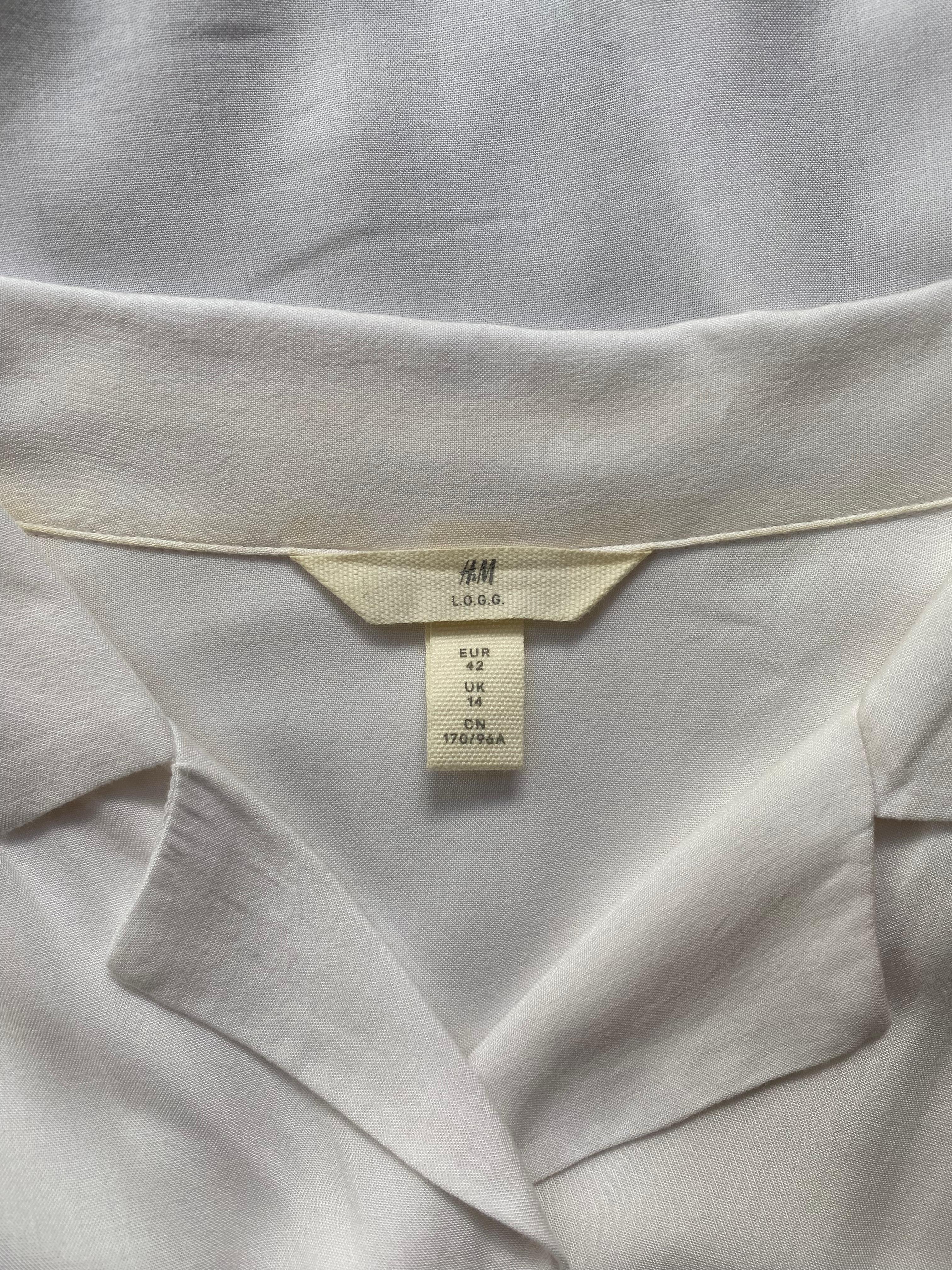 H&M White Relaxed Button-Up Blouse