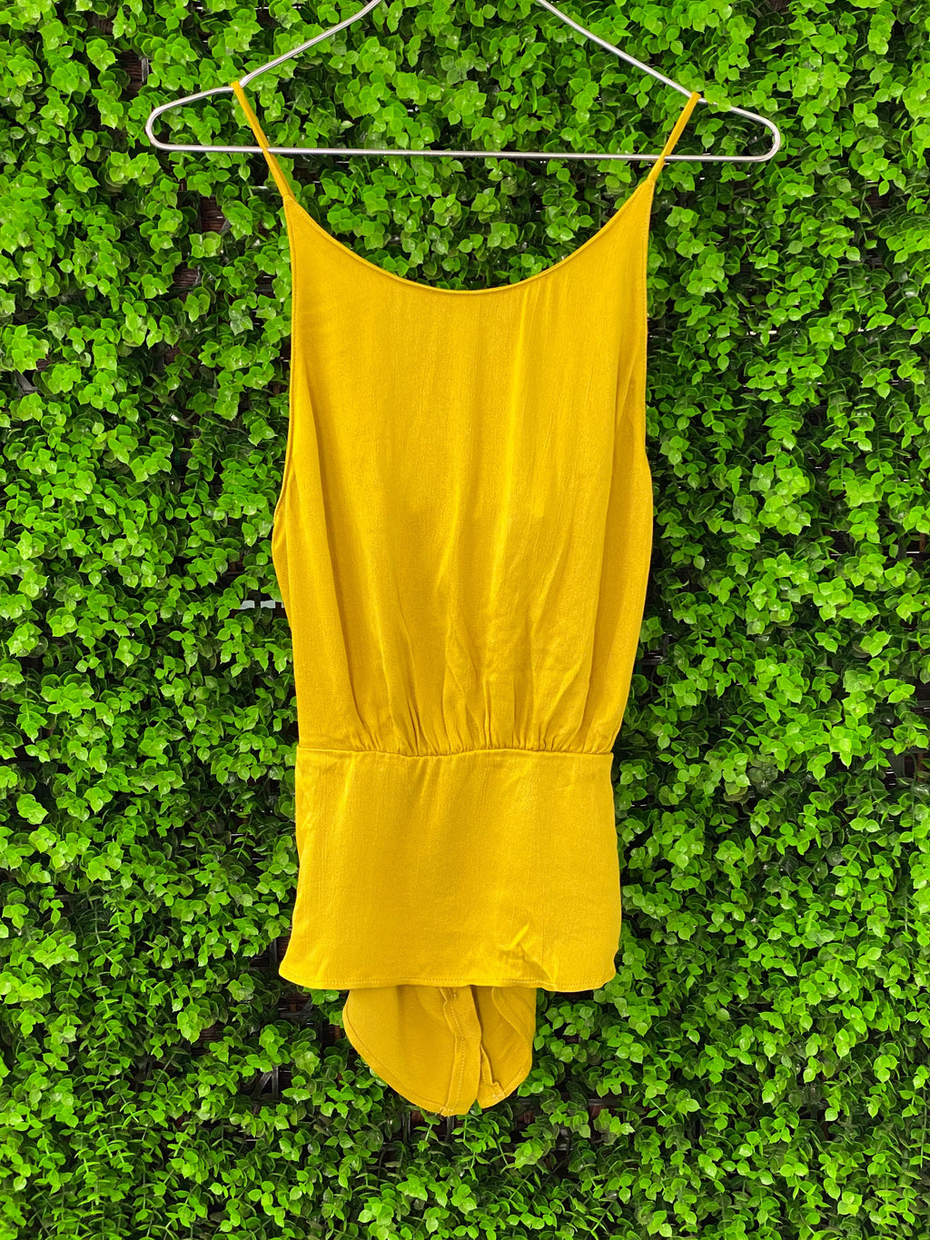 Zara Trafaluc Mustard Open-Back Shirt