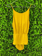 Zara Trafaluc Mustard Open-Back Shirt