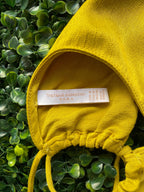 Zara Trafaluc Mustard Open-Back Shirt