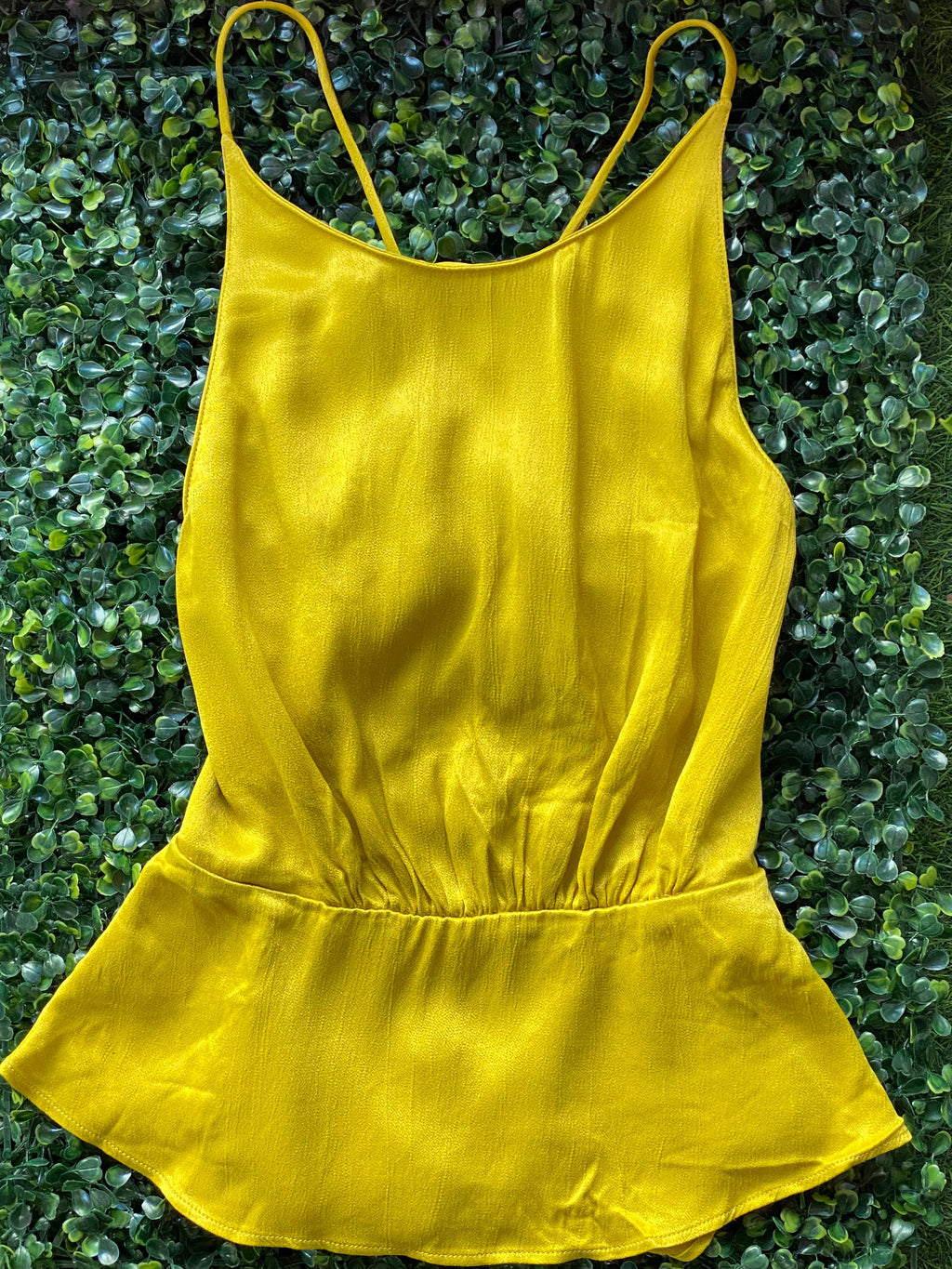 Zara Trafaluc Mustard Open-Back Shirt