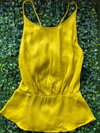 Zara Trafaluc Mustard Open-Back Shirt