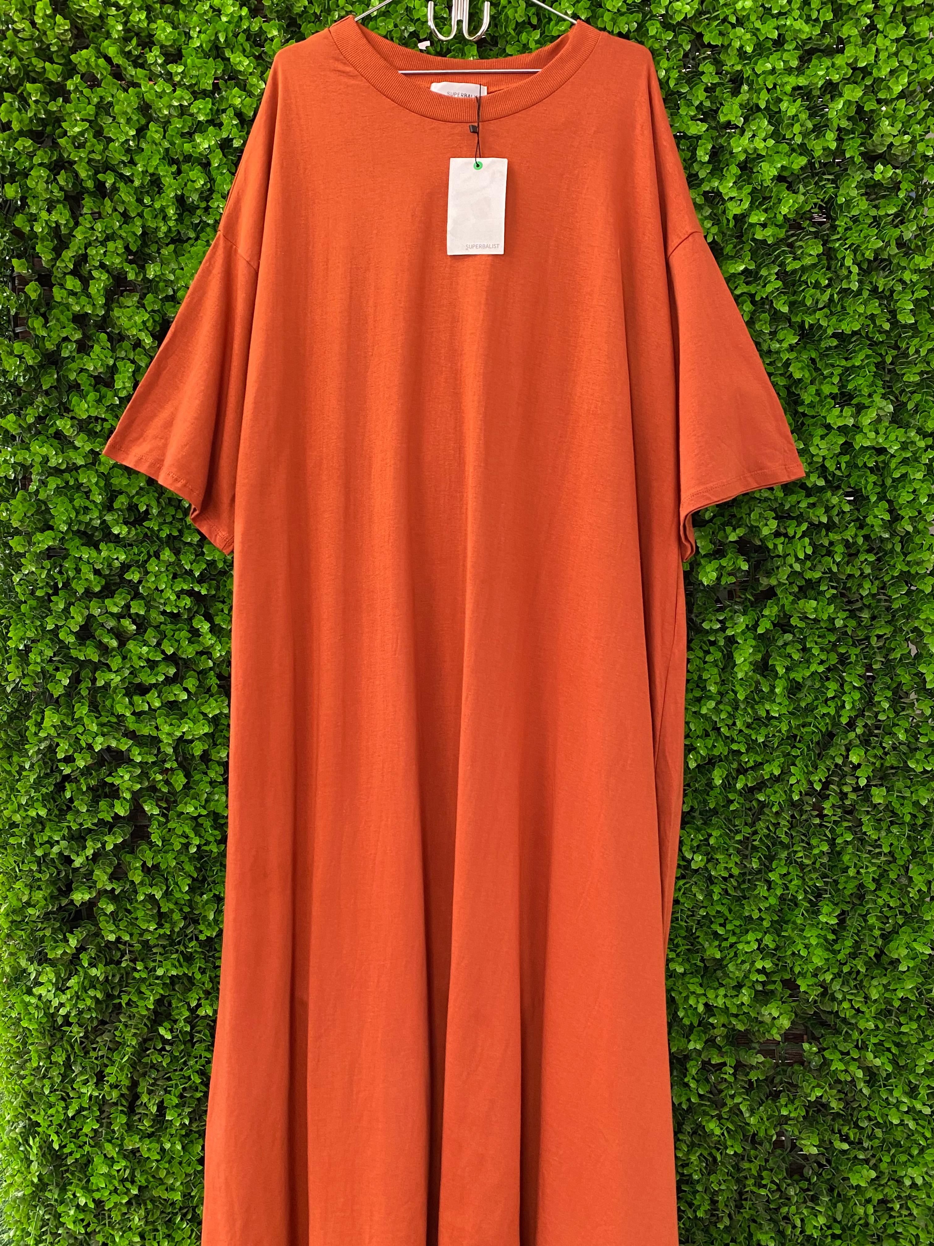Superbalist Rust Orange Tiered Maxi T-Shirt Dress
