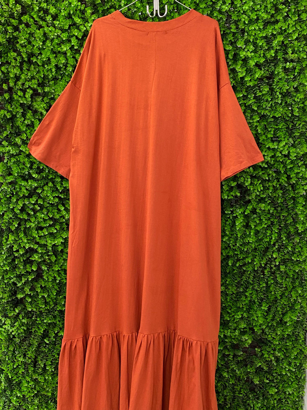Superbalist Rust Orange Tiered Maxi T-Shirt Dress