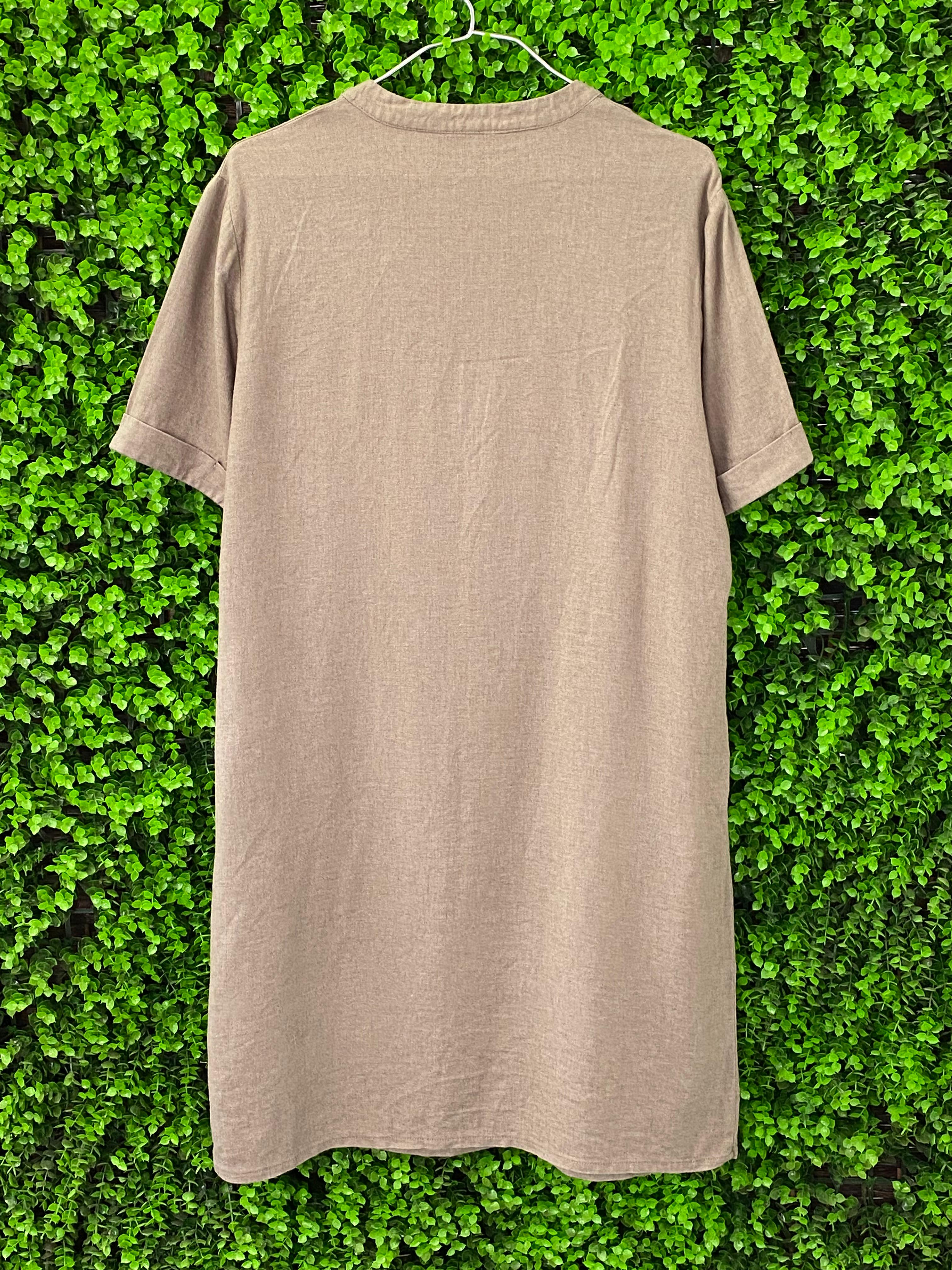 George Natural Linen-Look Shift Dress