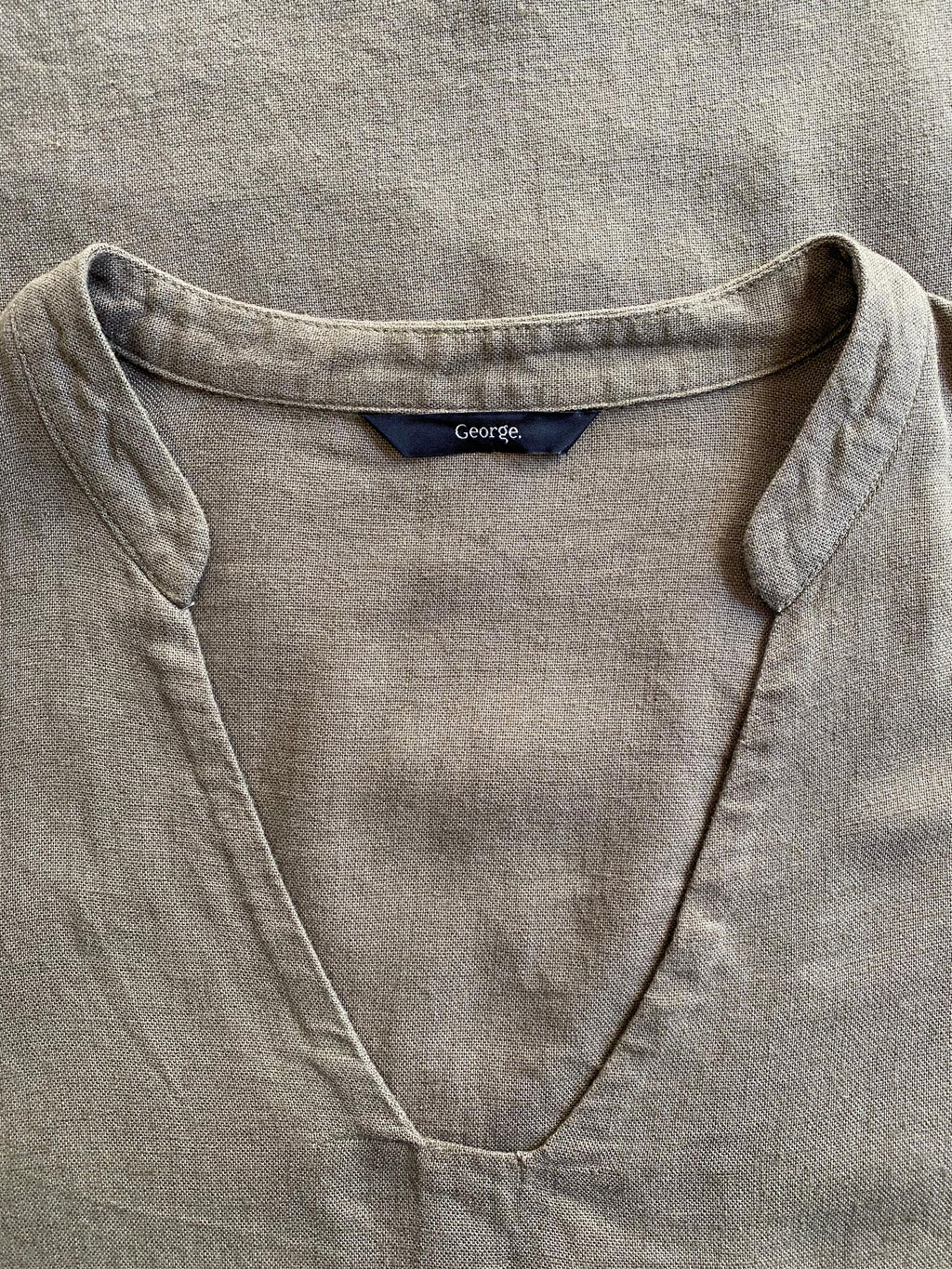 George Natural Linen-Look Shift Dress