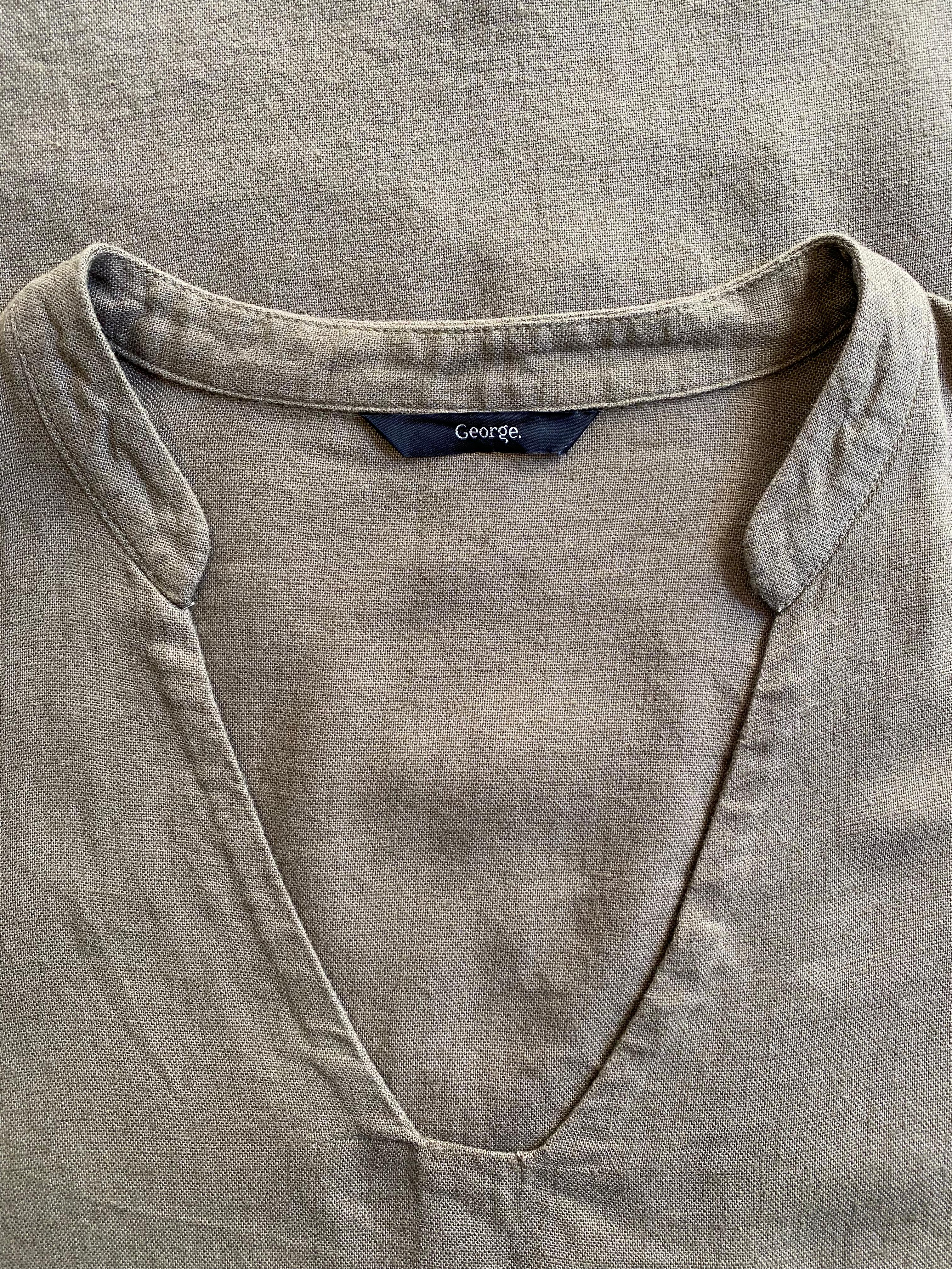 George Natural Linen-Look Shift Dress