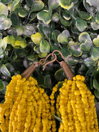 Yellow Multi-Strand Beaded Statement Necklace