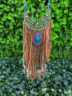 Bohemian Turquoise & Fringe Statement Necklace