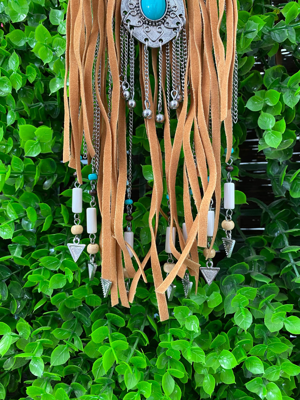 Bohemian Turquoise & Fringe Statement Necklace