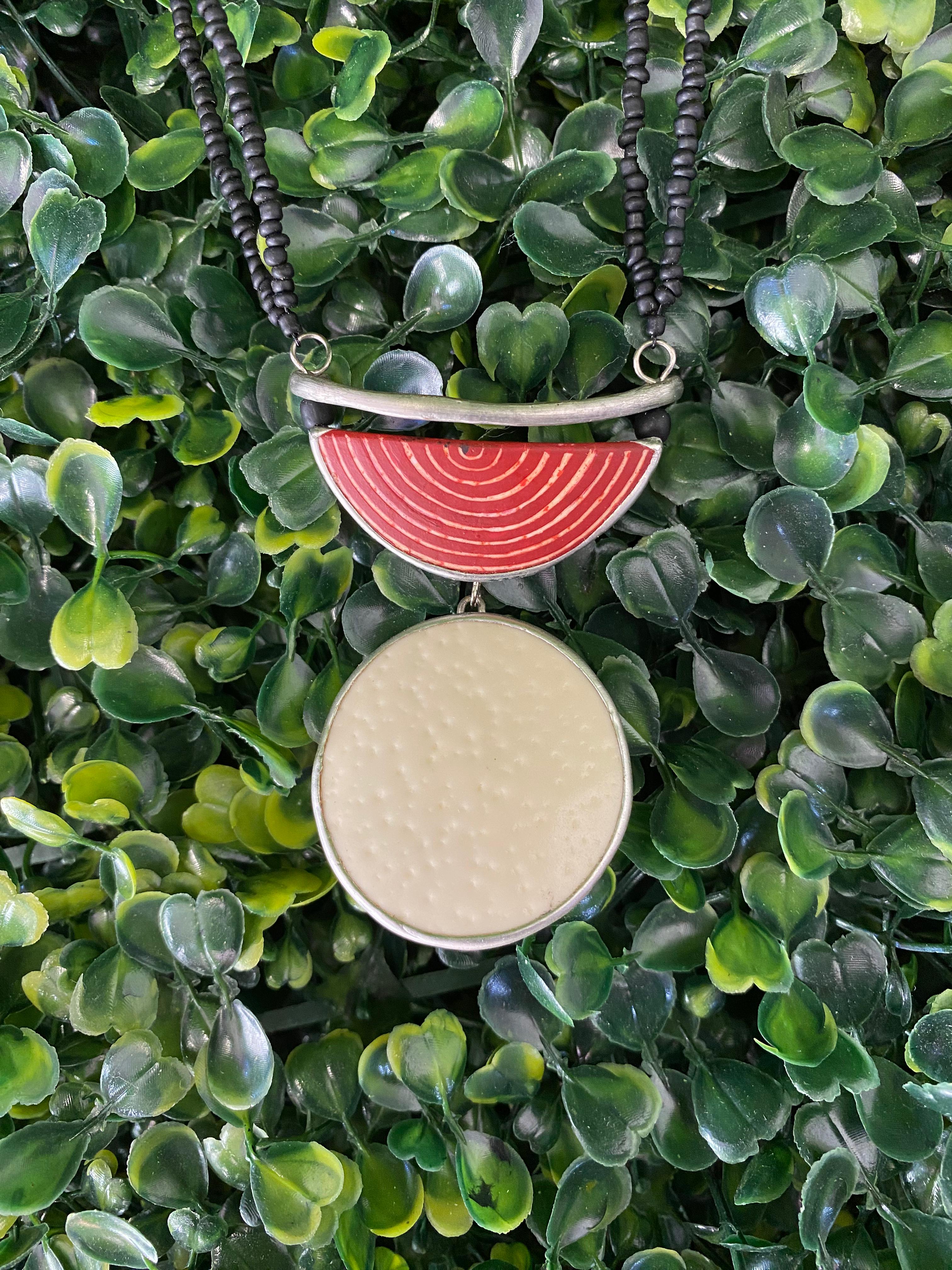 Geometric Beaded Statement Necklace
