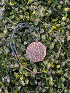 Blue Beaded Floral Medallion Necklace
