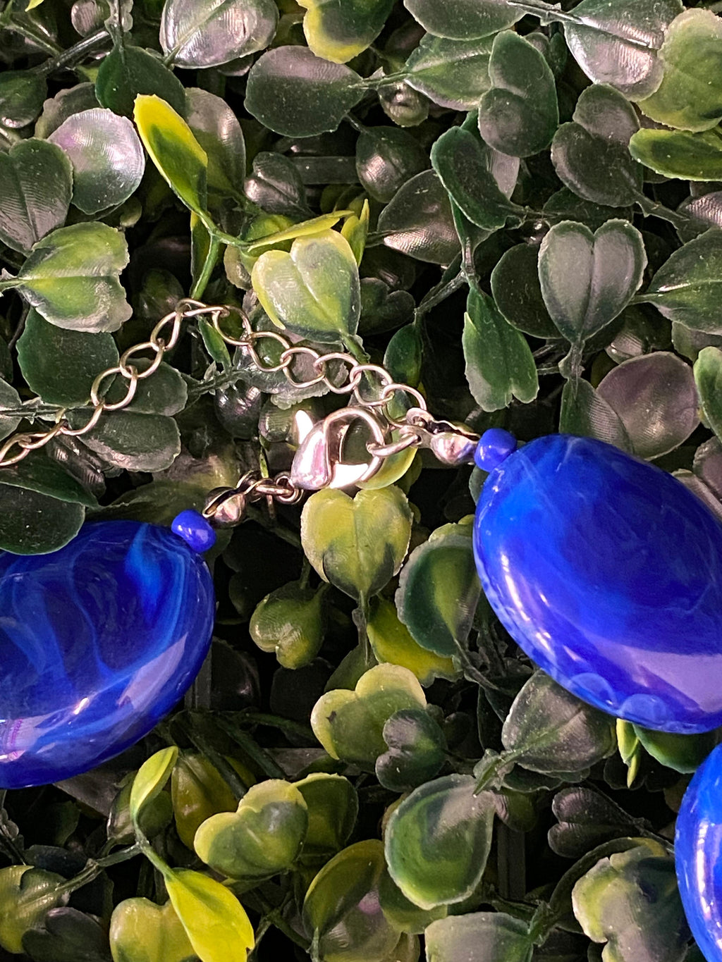 Statement Blue Beaded Necklace