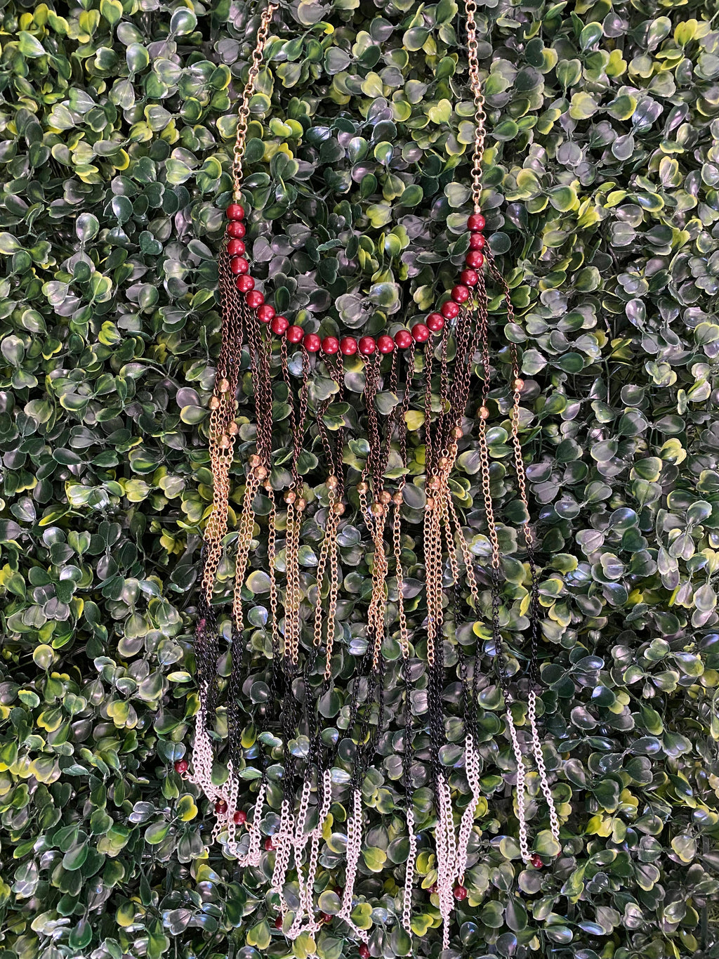 Long Fringe Chain Necklace