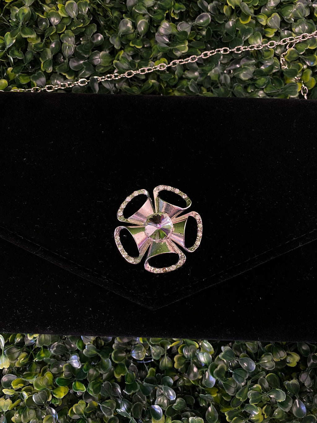 Black Velvet Evening Clutch Bag