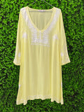 Pringle of Scotland Yellow Embroidered Tunic Dress