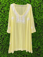 Pringle of Scotland Yellow Embroidered Tunic Dress