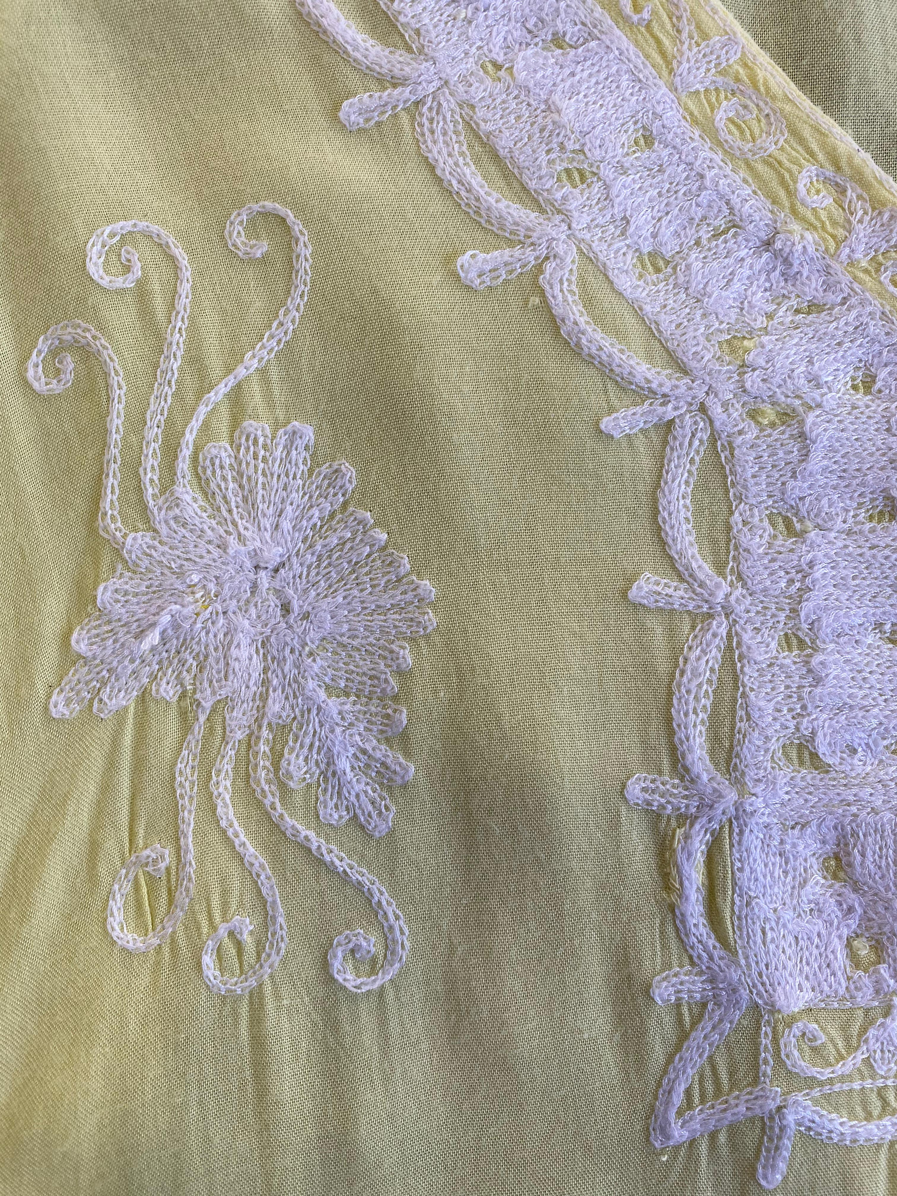 Pringle of Scotland Yellow Embroidered Tunic Dress