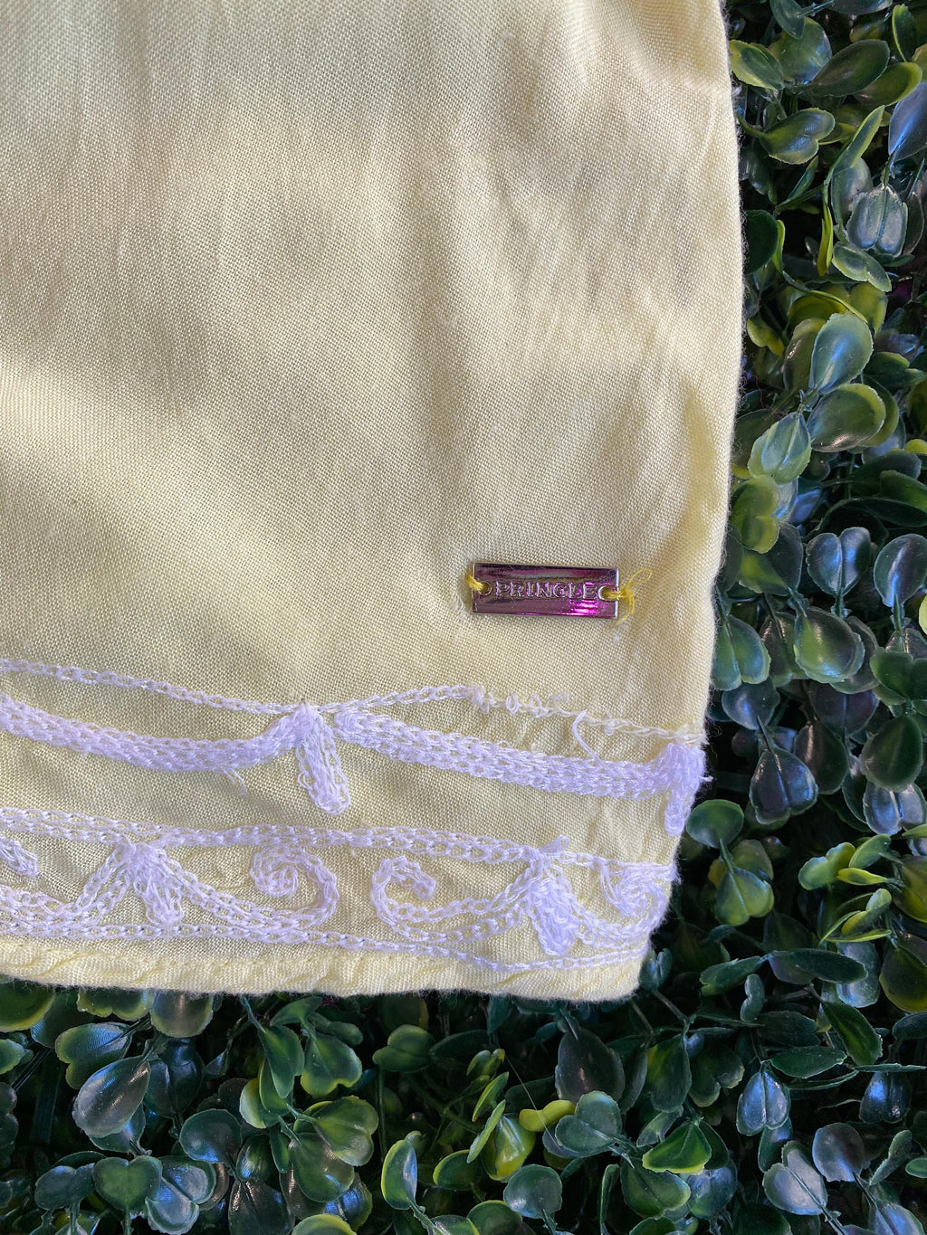 Pringle of Scotland Yellow Embroidered Tunic Dress